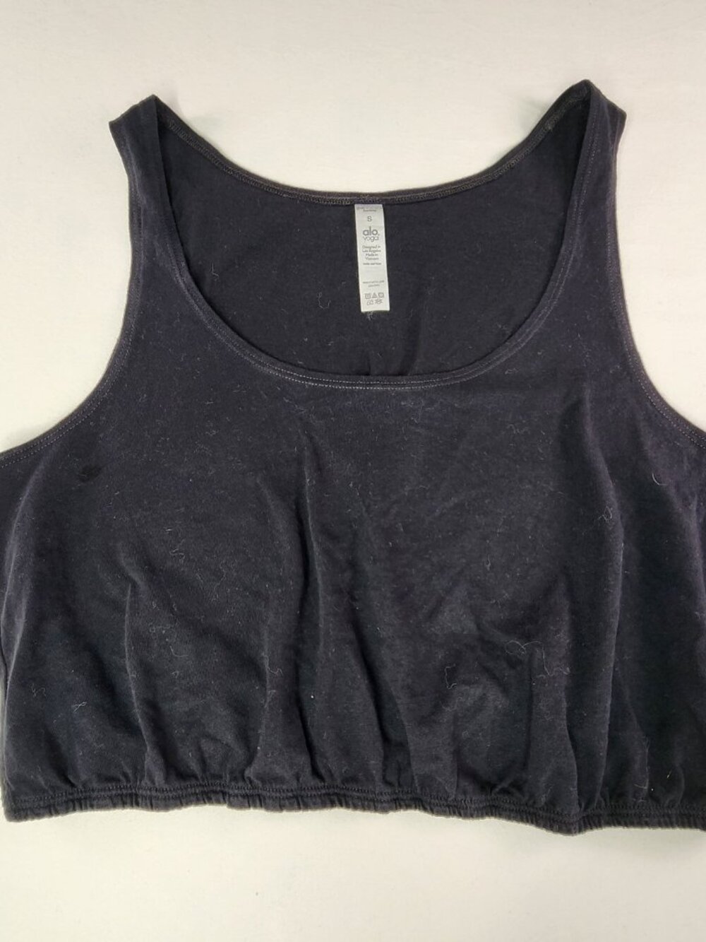 Alo Yoga Crop Tank Black, Size S Boxy Racerback Muscle Tank
